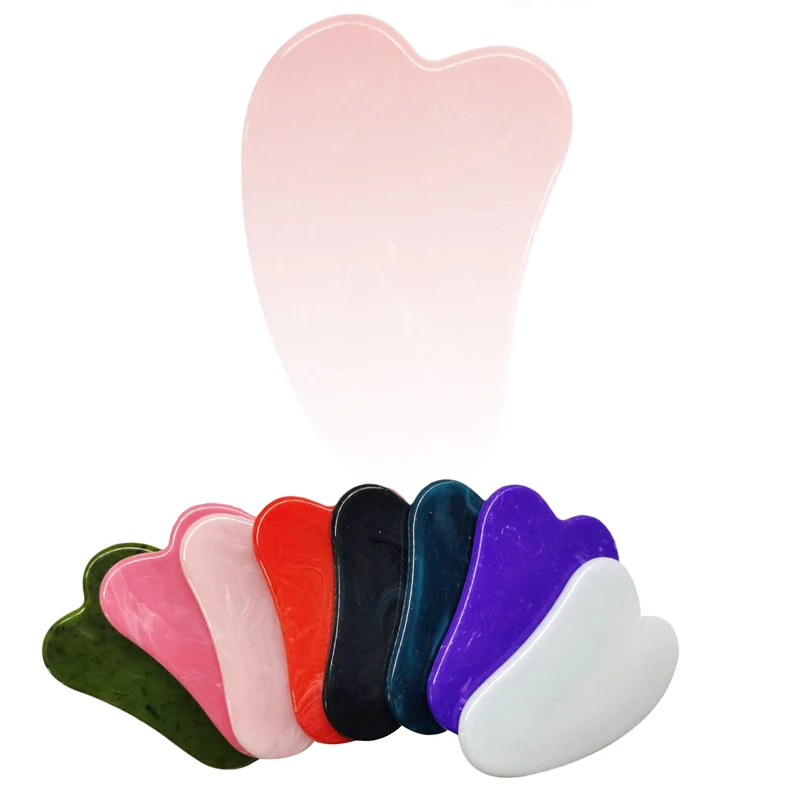 Placa raspadora de jade natural gua sha, massagem, quartzo rosa, pedra guasha para rosto, pescoço, levantamento da pele, removedor de rugas, cuidados de beleza