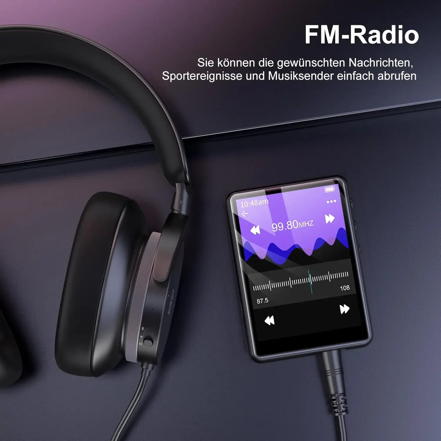 SWOFY Mini 2.4 Inch Touch Screen Portable MP3 MP4 Player Bluetooth HiFi Lossless Sound 64GB Music Video Player For Sports Gift