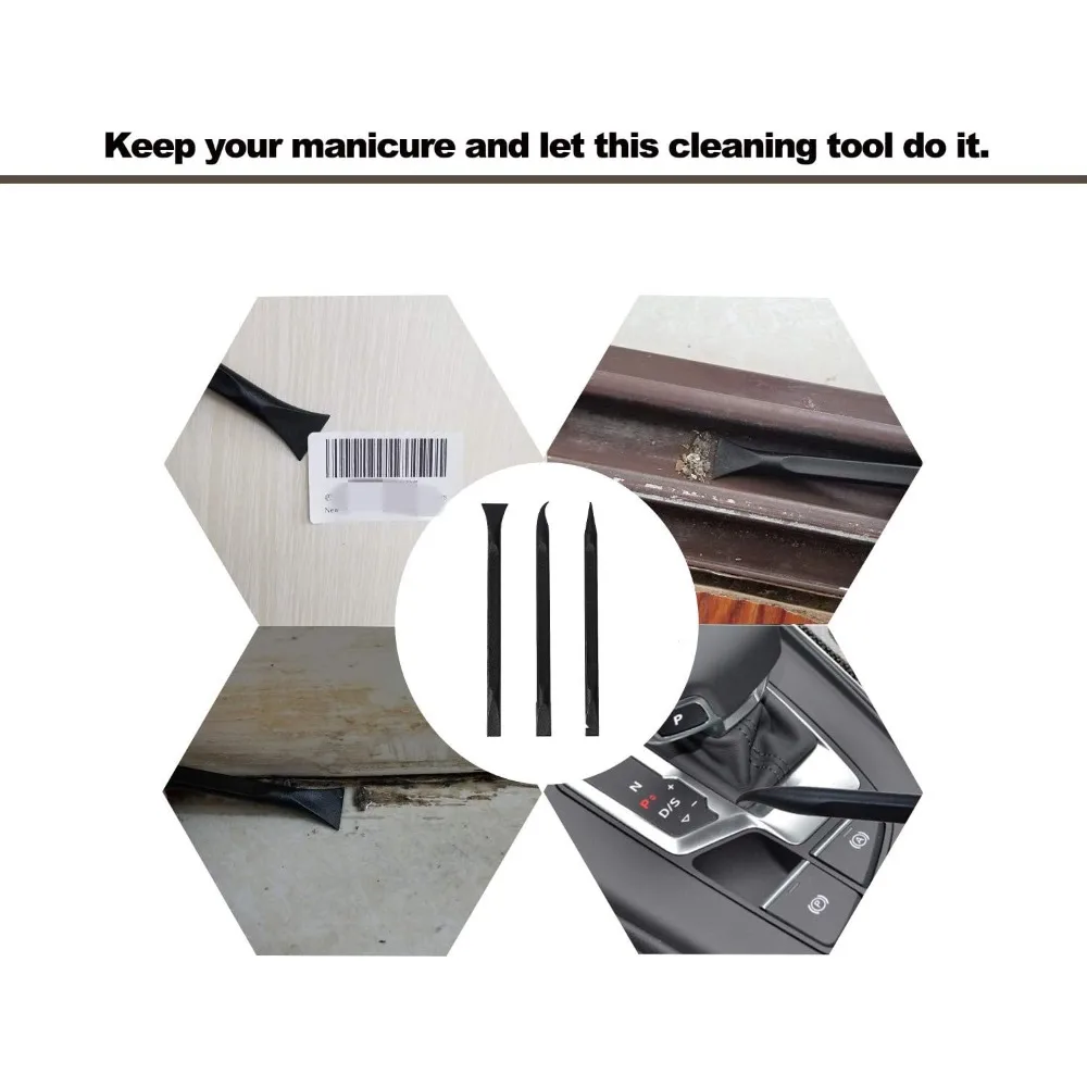 مكشطة بلاستيكية متعددة الأغراض أداة تنظيف غير قابلة للخدش، مثالية لإزالة الملصقات والملصقات وبقع الزيت وما إلى ذلك 3 قطع