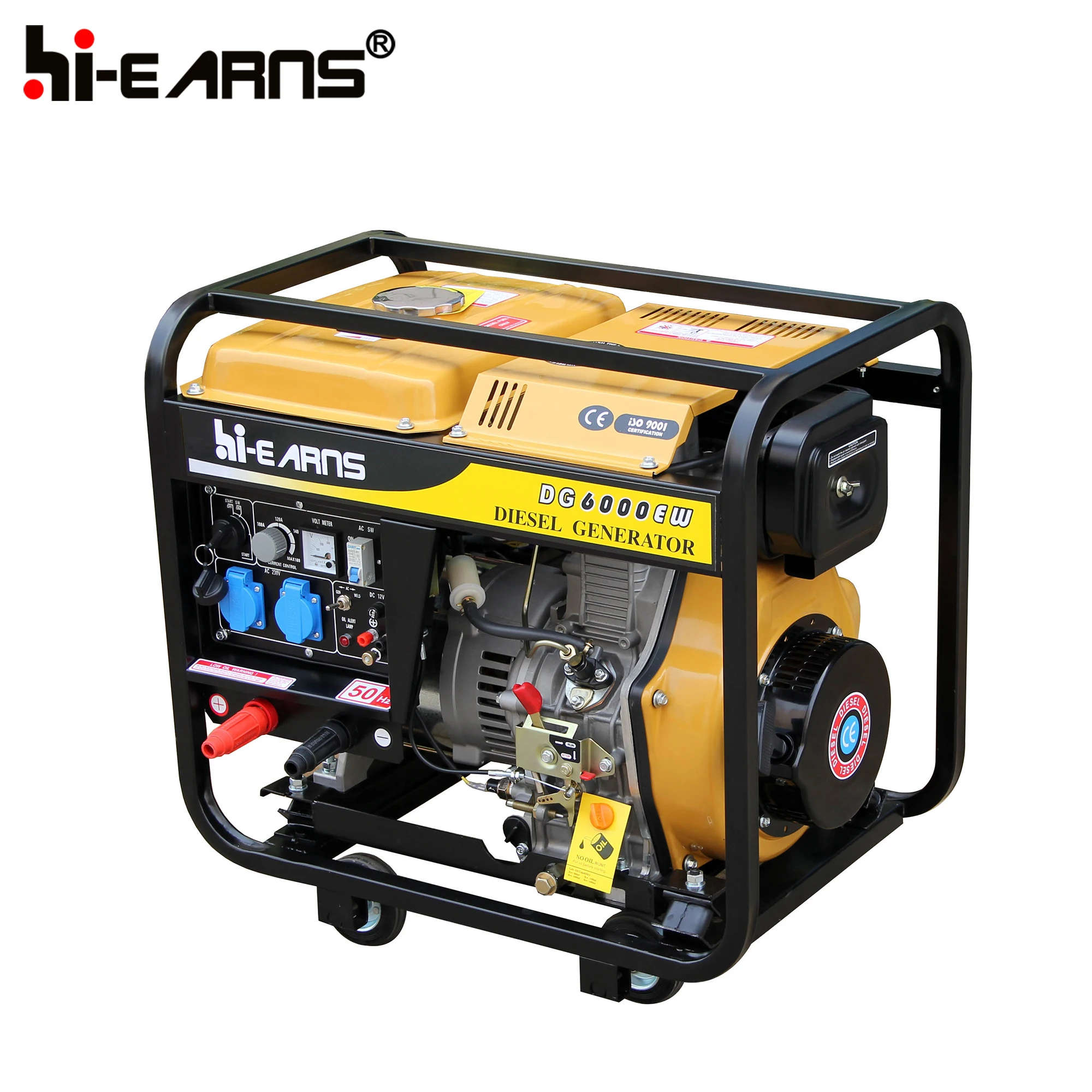 2KW air cooled 100% copper open frame die·sel welder generator