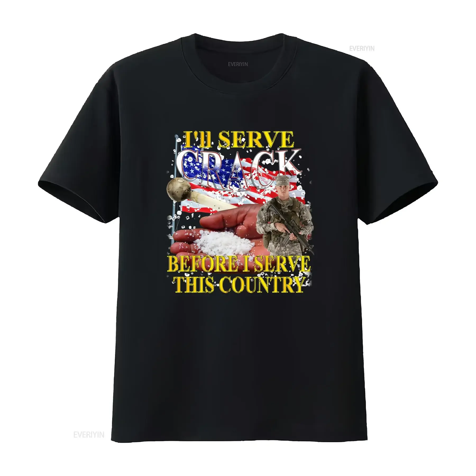I'll Serve Crack Before I This Country Patriotic Military T Shirt vintage Washed Stylish Stretched Unisex Casual fashion