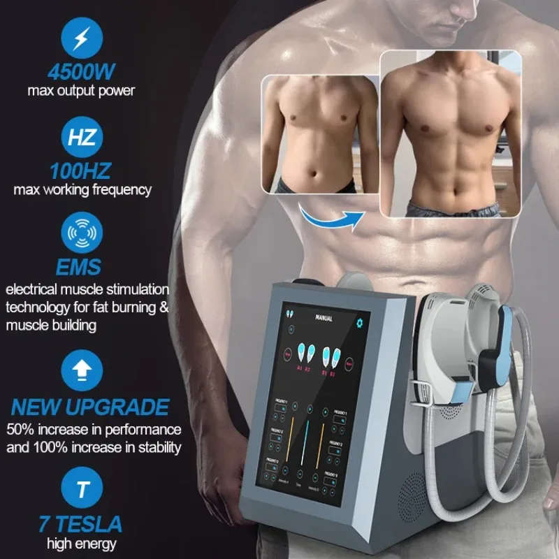 

2026 Новинка! 4 ручки с RF EMS PRO Super Therapy 4500 Вт, высокая интенсивность тела, коррекция фигуры, косметическая машина для наращивания мышц