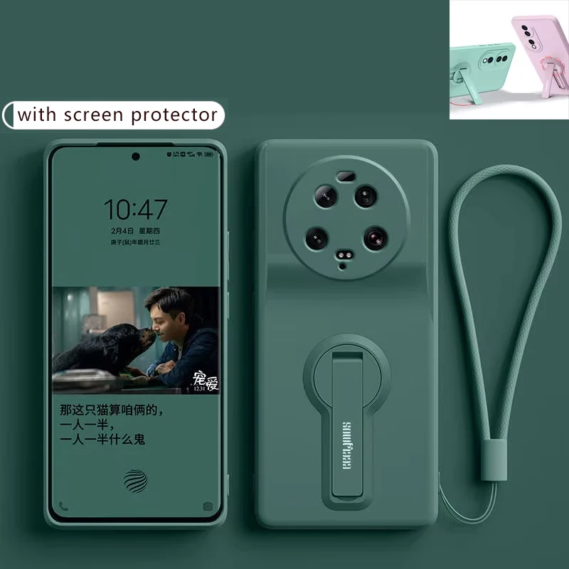 ل Xiaomi 13 14 11 12S 15 Ultra Mi 13T 14T 10T 11T 12T Pro Lite Redmi 13C 14C جراب هاتف غطاء سيليكون حامل واقي للشاشة