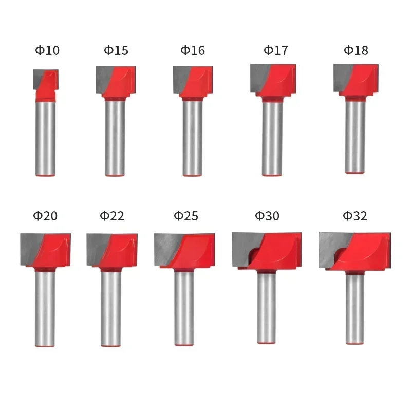 Intlshaft 생크 표면 대패 바닥 청소, 목재 밀링 CNC 커터, 조각 나이프 라우터 비트, 목공 도구, 10-32mm, 8mm