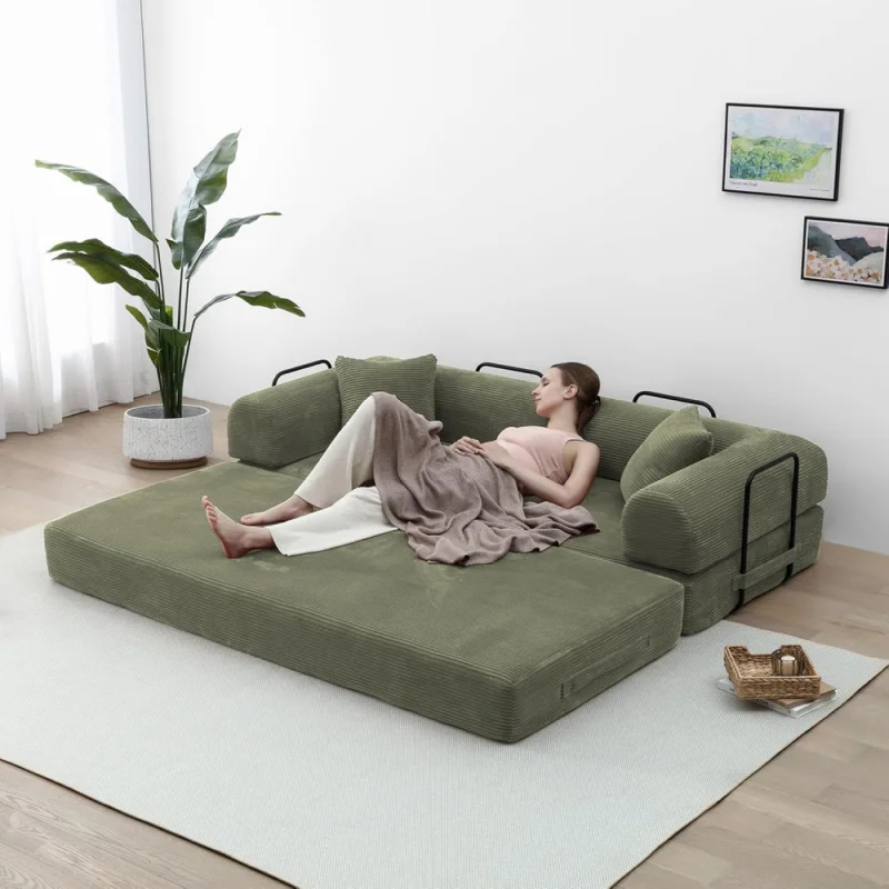 

Sofa Bed,79'' Foldable Sleeper Lounge Modular Couch Comfort Compression Sofa Loveseat for Small Spaces Comfort for Apartment