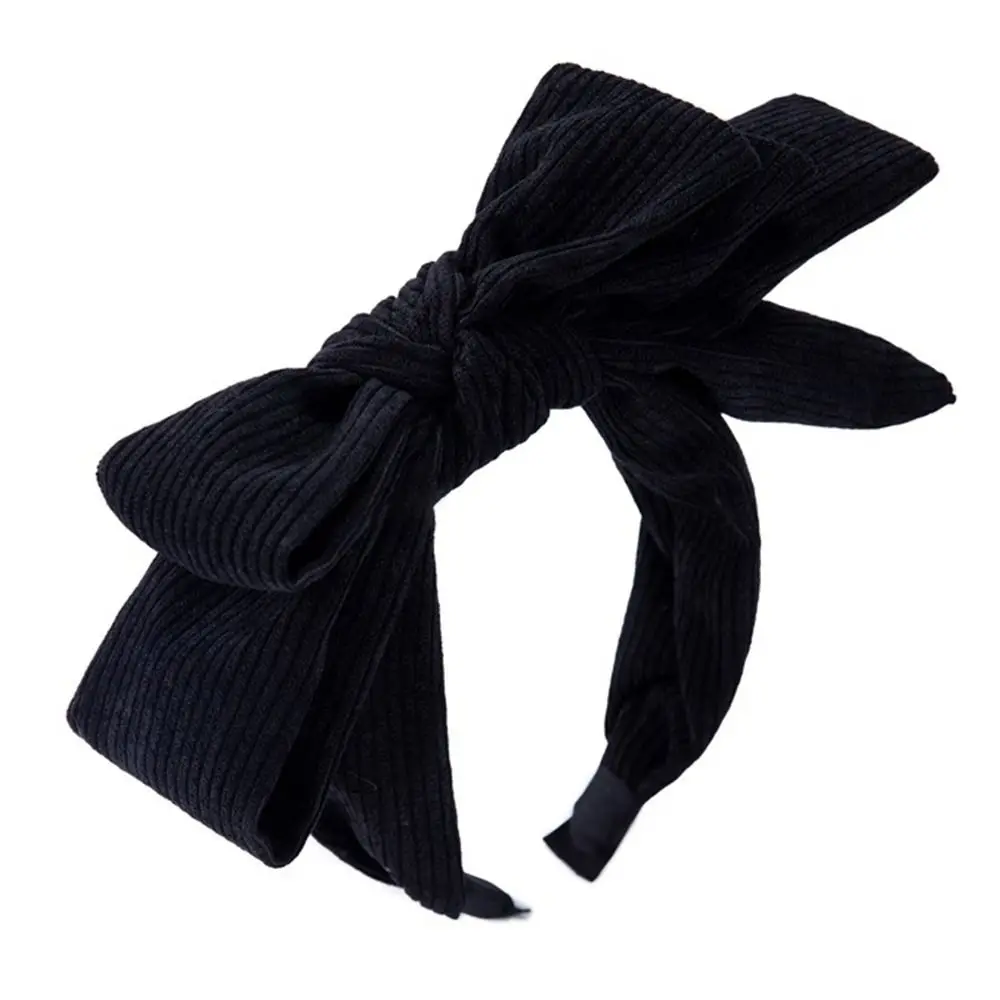 

New Multi Layer Hair Band Solid Color Corduroy Hair Hoop Super Large Bow Tie Girl Headwear Women