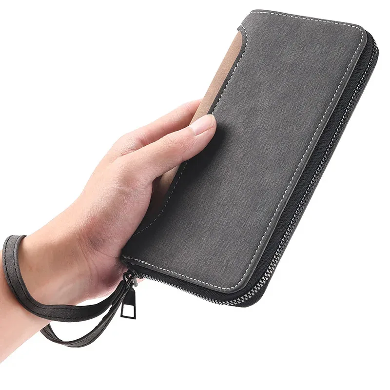 Men'S Long Wallet Fashion Multiple Card Slots Slim Thin Purse Moneybag Designer Coins Bag