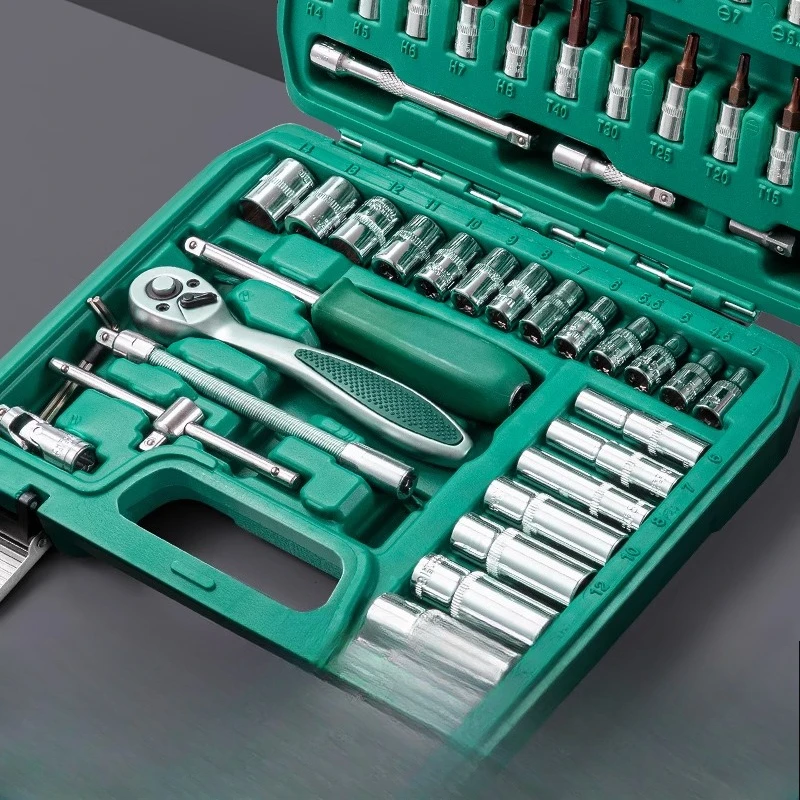 

Socket wrench set Auto repair tools 53-piece set Ratchet wrench combination Xiaofei car home set more