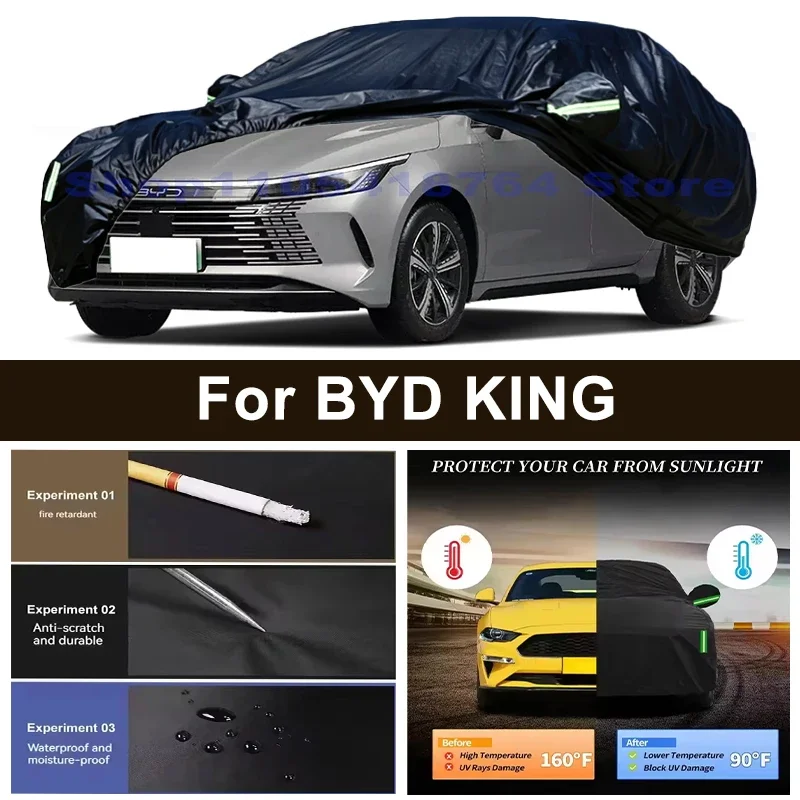 Full Car Cover For BYD KING All Weather Outdoor Snow Sun UV Dustproof with Reflective Strips Wind Straps