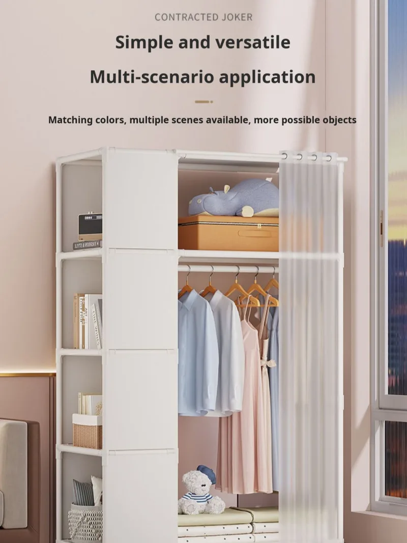 Homecoming small clothing closet bedroom rental room closet shelf hanging clothes storage cabinet