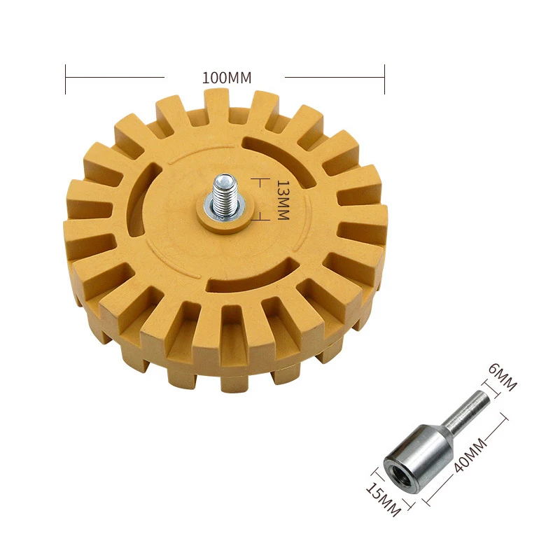 Imagem -04 - Polegada Roda de Borracha do Carro Broca de Potência Suave Adaptador de Remoção de Decalque Reparação de Pintura de Borracha Eficaz Prático Rápido Riscas 87100 mm