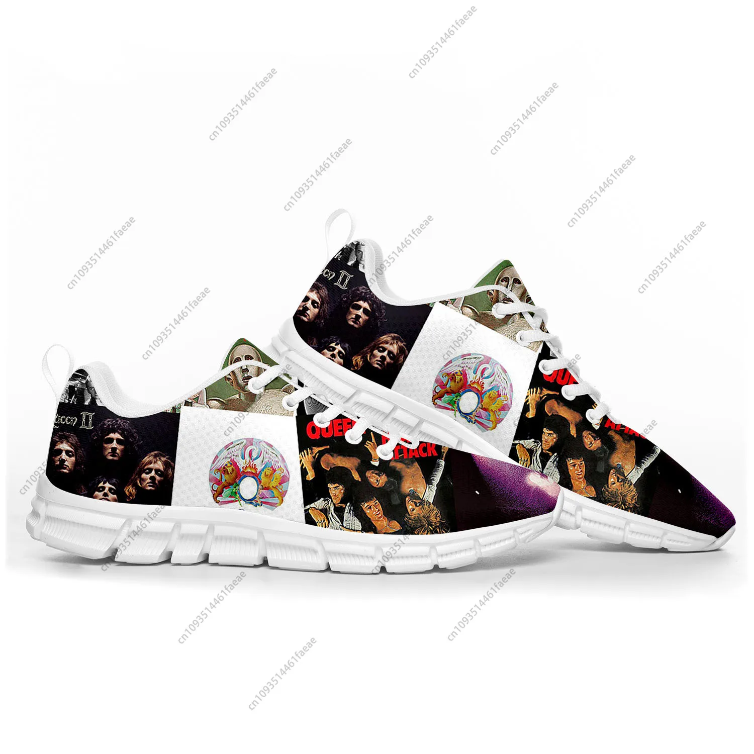 

Queen Rock Band Fashion Sports Shoes Mens Womens Teenager Sneakers Casual Custom High Quality Couple Shoes White