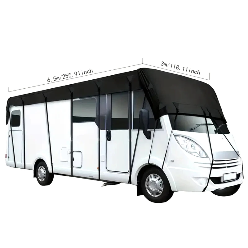 Motorhome Roof Sunshade Cover 210D Oxford Cloth Camping Caravan Waterproof,Dustproof, Sunshade Car RV Roof Canopy Trailer Cover