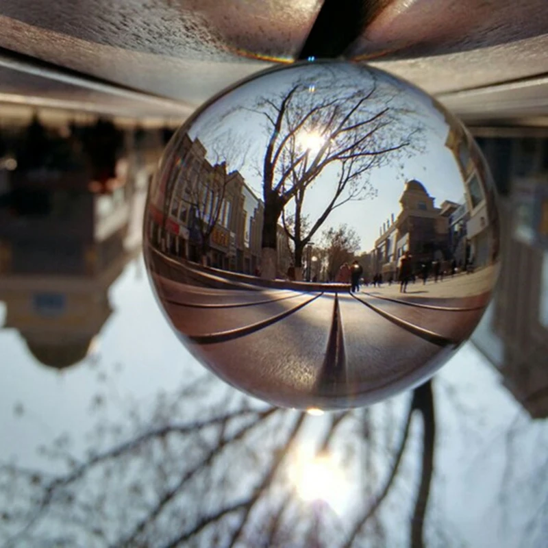 Transparent Color Glass Crystal Ball Healing Sphere Photography Props Ball Decor