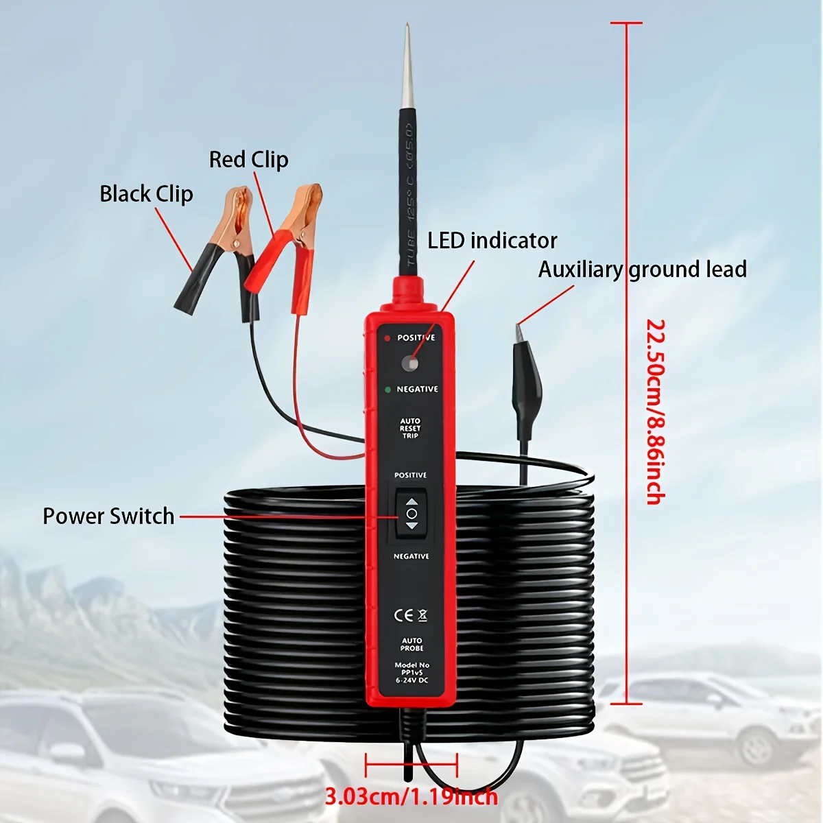 Multifunctional Automotive Circuit Tester with Led Display and Buzzer Alarm - Made of Durable Abs Material, No Batteries Required, Suitable for Cars, Trucks, Motorcycles, Rvs, Boats - Designed for Professional Electricians and DIY Mechanics