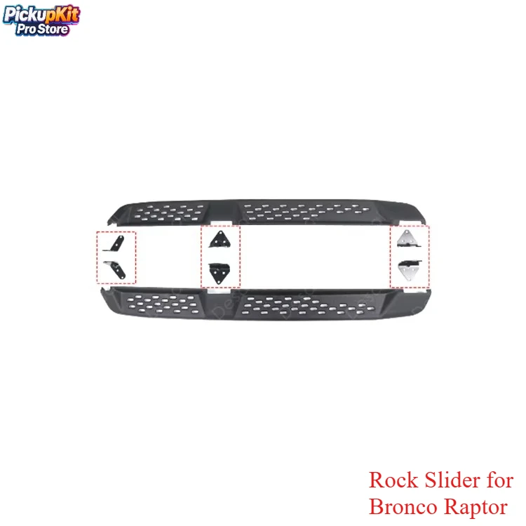 

Heavy Duty Carbon Steel Rock Slider Side Step Running Board for Bronco Raptor 4‑Door