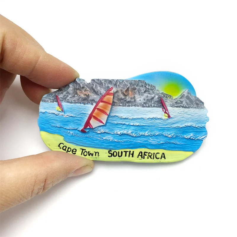 

3D Resin Cape Town South Africa Windsurfing Scene Fridge Magnets Magnets For Fridge Home Decor Items Cute Magnets Imanes