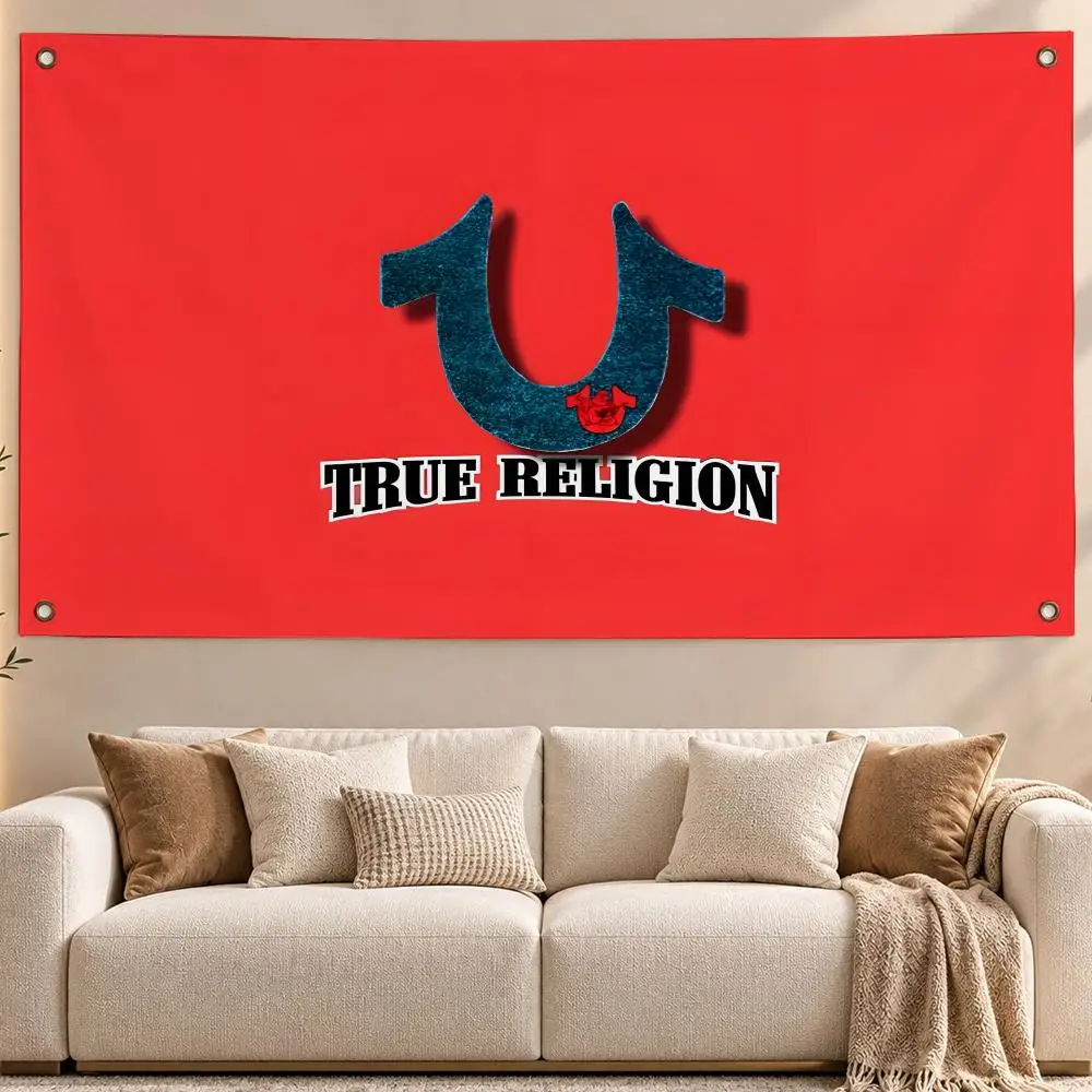 Premium Brand True Religion Flags Aesthetic Wall Hanging Flag Banner Bedroom Living Room Home Decor Large HD