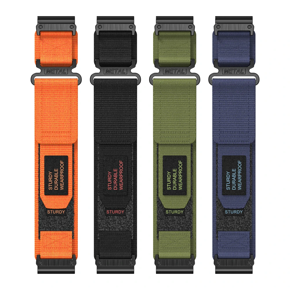 22mm 26mm Nylon woven canvas strap suitable for Garmin Forerunner 935 945 955 965 Fenix 7 7X 6 6X 5 5X watch two-part sports