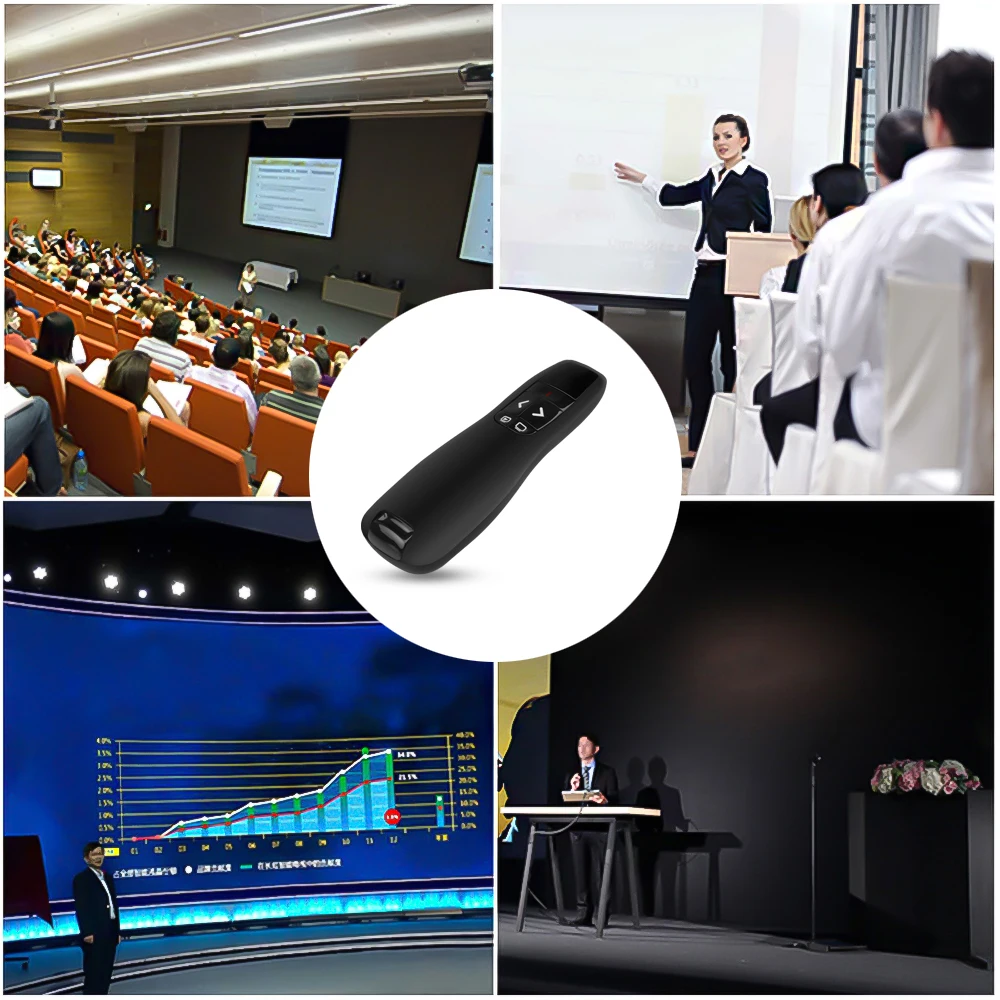 2.4Ghz USB Wireless Presenter Page Turning Pen With Red Light Spot PPT Remote Control for Powerpoint Presentation