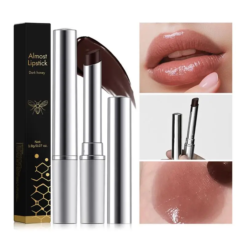 Bálsamo labial preto mel natural incolor bálsamo labial batom hidratante de longa duração lábios plumper nutrir maquiagem cuidados com os lábios cosméticos