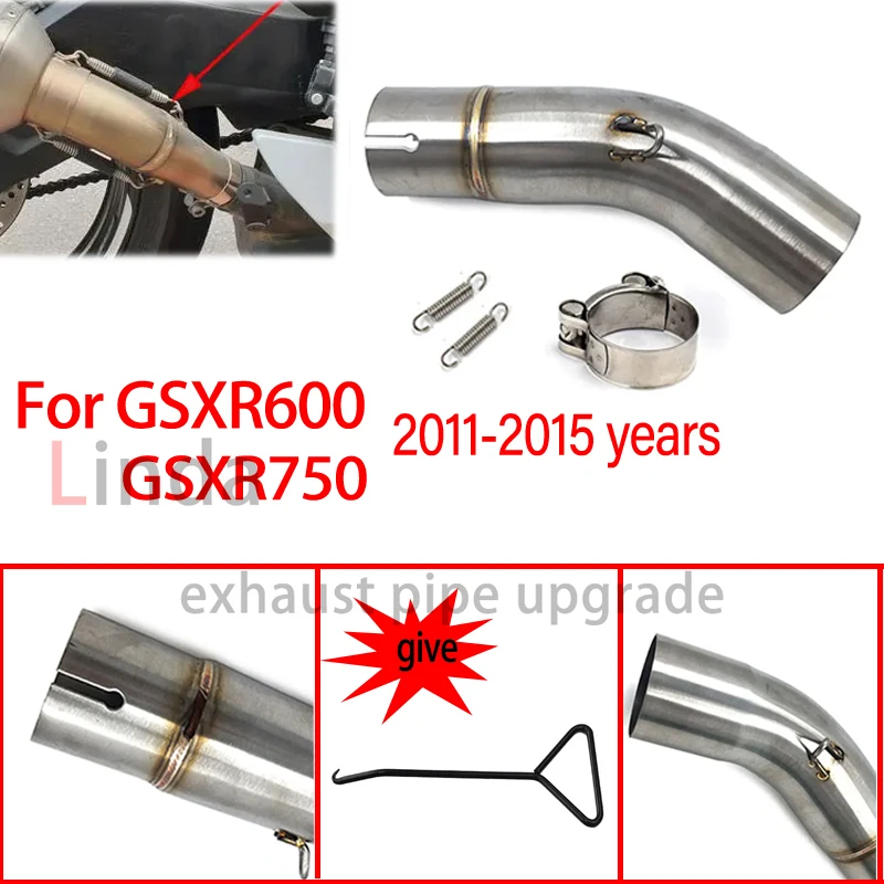 

51MM For Suzuki GSXR 600 GSXR 750 K11-K15 2011 2012 2013 2014 2015 Motorcycle Exhaust Muffler Pipe Middle Section Link Pipe