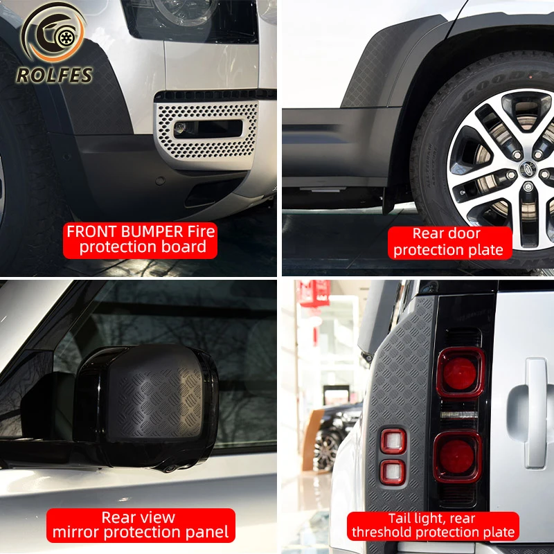 A Set Car Rearview Mirror Cover Front Rear Bumper Side Scratch Guard Protection Board Guard For Land Rover Defender 90 110 2020