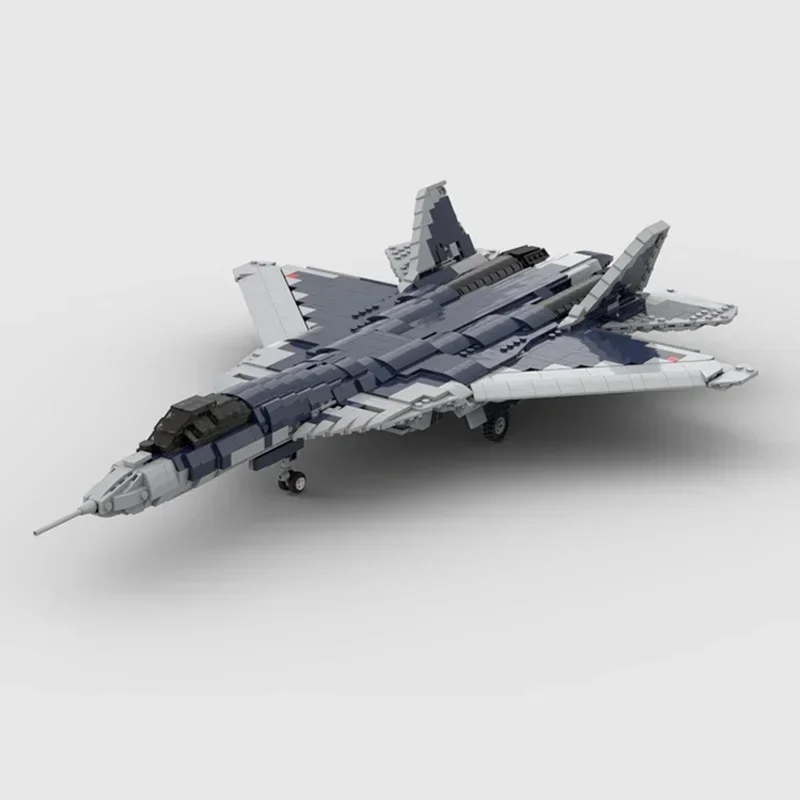 Moc Building Bricks Military Fighter Model SU57 Stealth Aircraft Technology Modular Blocks Gift Christmas Toys DIY Sets Assembly