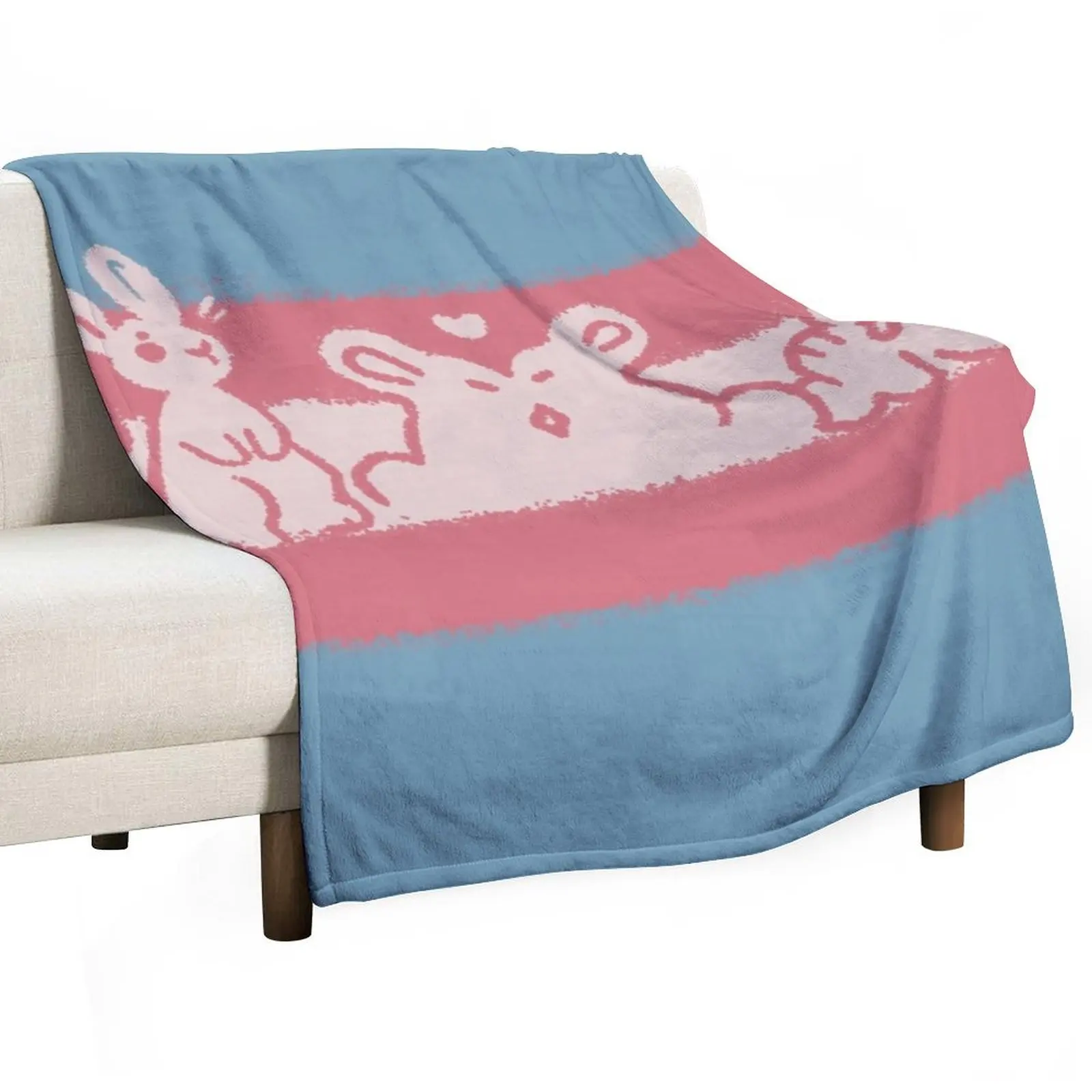 Trans Bun Flag Throw Blanket Flannels Picnic Soft Plaid For Sofa Thin Cute blankets and throws Blankets