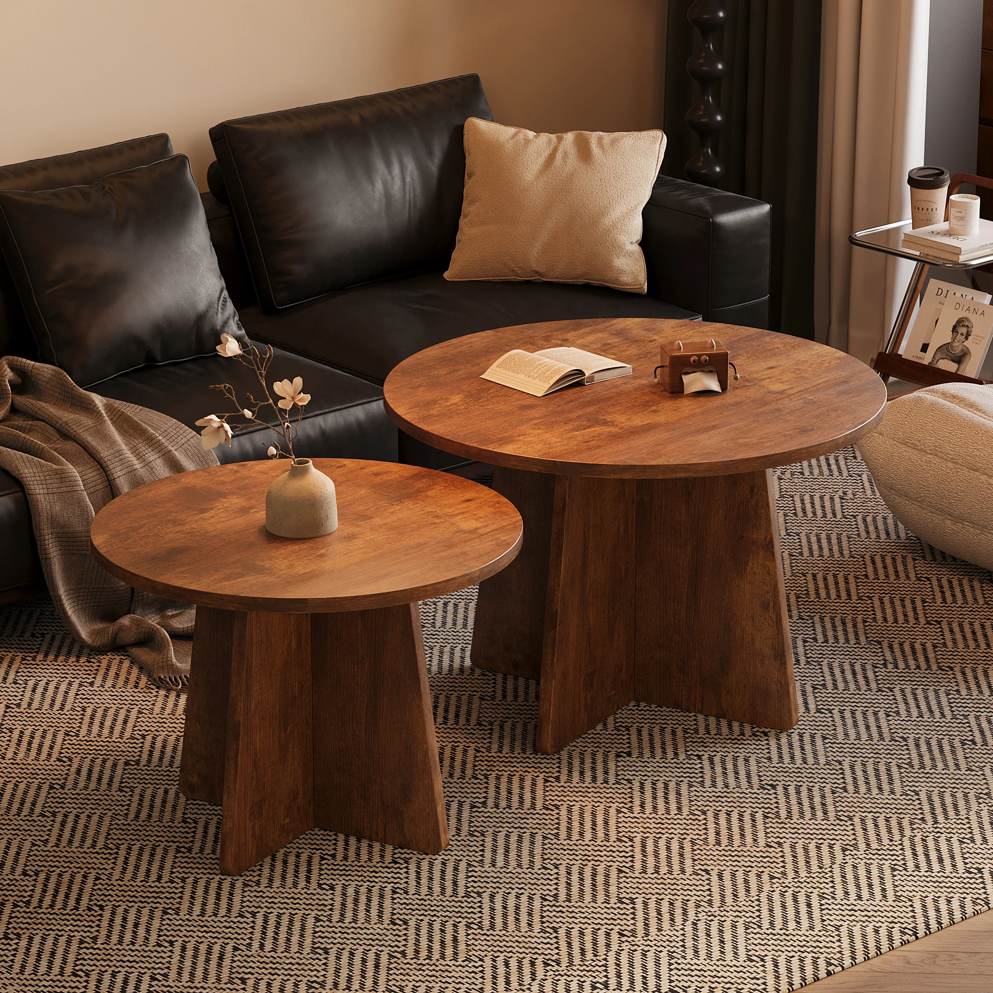 

Журнальный столик для гостиной, бытовой чайный столик, новинка 2025, высококачественный маленький диван, приставной столик, маленький круглый балкон, чай