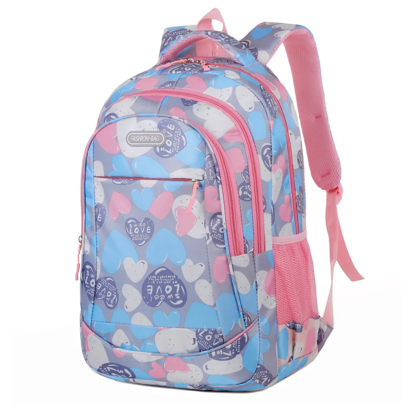 Backpack Women's Large Capacity High School Students Full of Love Oxford Cloth Bag To Go Out To Play Large Capacity Schoolbag