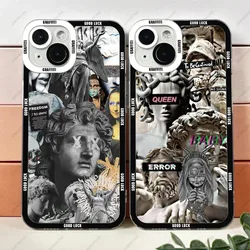 Aesthetic Statue Art Phone Case For iPhone 16 15 14 13 12 11 Pro Max XS X XR Plus Mini Luxury Transparent Soft Funda
