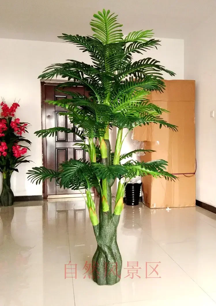 Artificial sunflower tree areca palm wood floor bonsai tree outdoor fake coconut tree living room and hotel decorative flowers