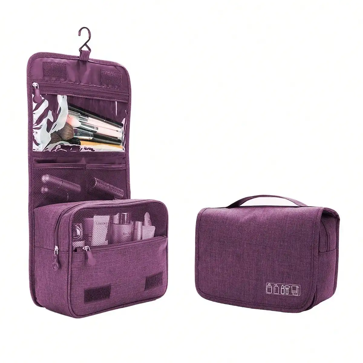 

Hanging Travel Toiletry Bag Cosmetic Organizer With Multi Pocket Portable Wash Bag
