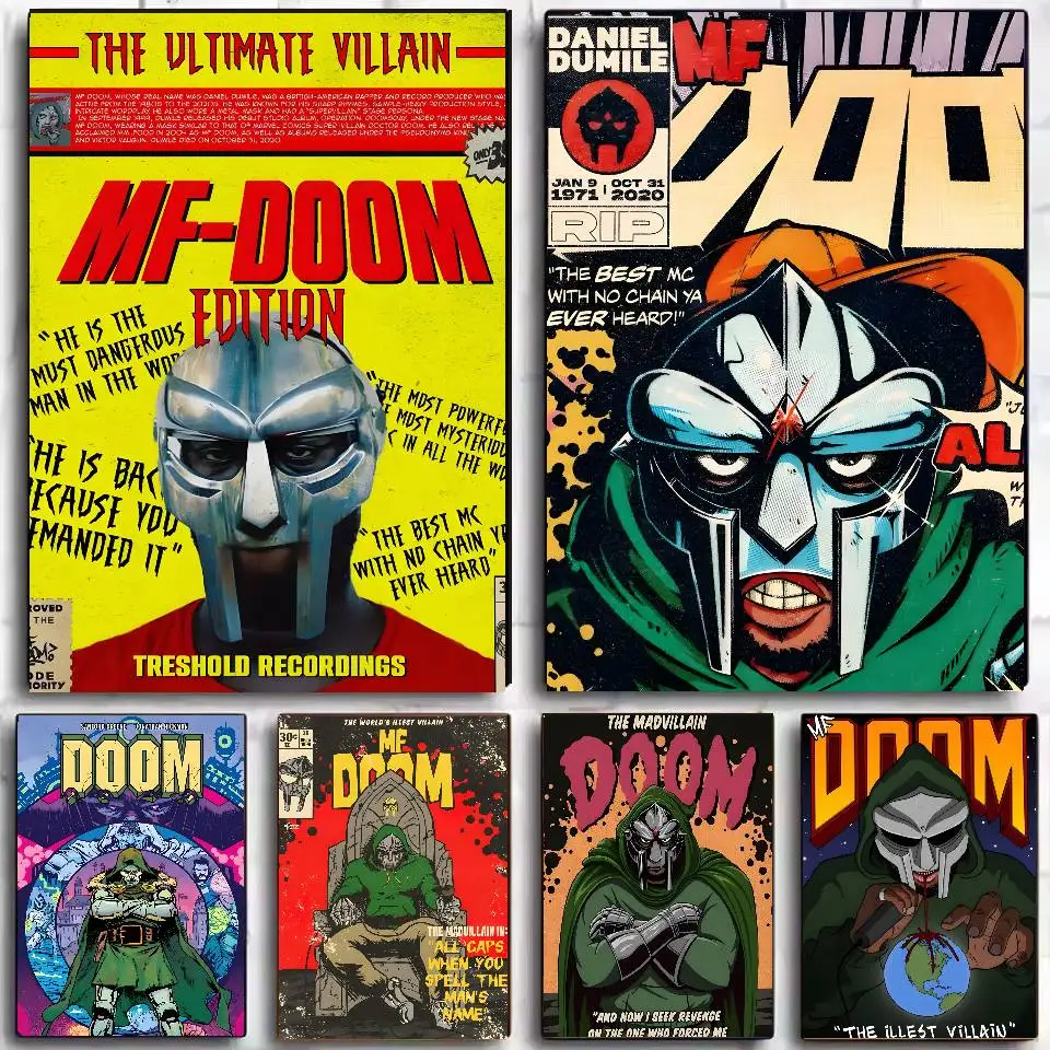 M-MF Doom Madlib Poster, selbstklebende Kunst, wasserfester Papieraufkleber, Kaffeehaus, Bar, Wohnheim, Wanddekoration