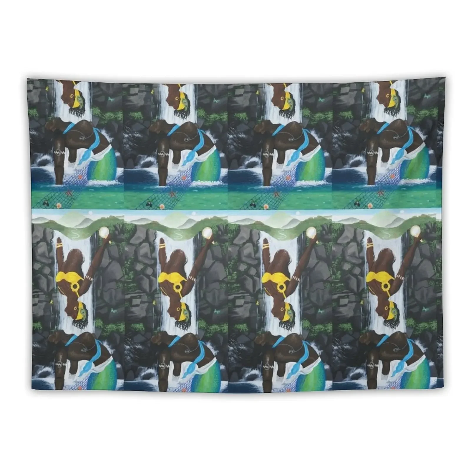 Oshun and Yemaya Tapestry On The Wall Aesthetics For Room Carpet Wall Mushroom Tapestry