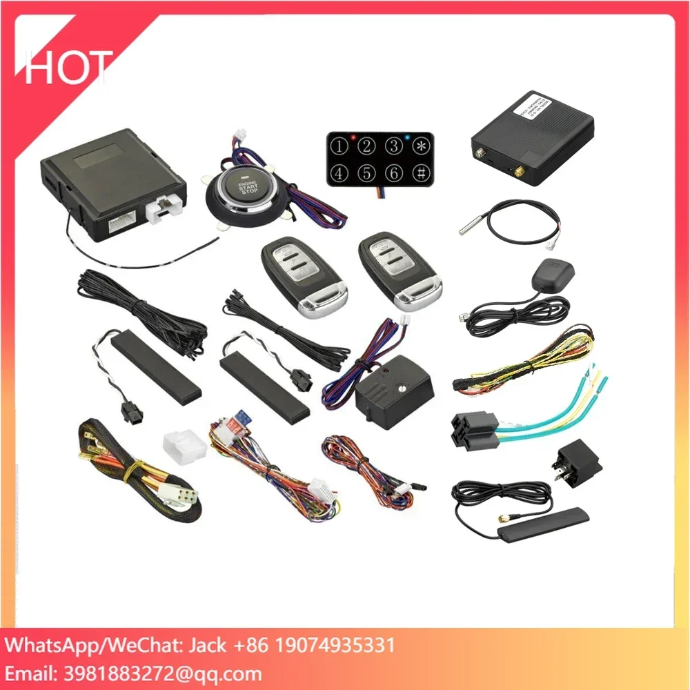 

Wholesale PKE 4G GPS/GSM/GPRS Module Remote Control By Mobile Phone APP Car Alarm With Smart Start Stop Button Keyless Entry