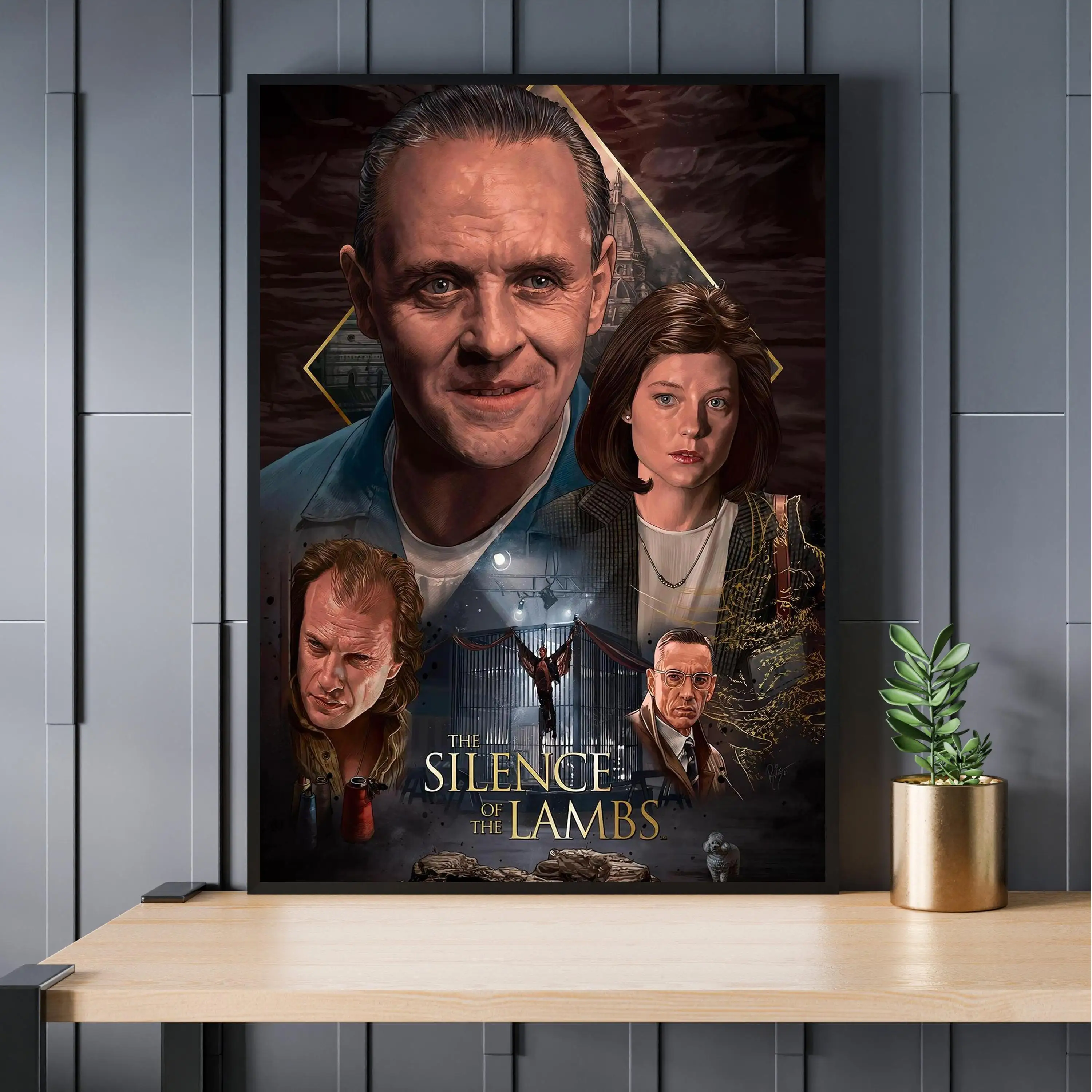 الأفلام الكلاسيكية الإثارة صمت الحملان ريترو المشارك الفيلم القديم يطبع حائط لوح رسم الفن صور ديكور غرفة المنزل