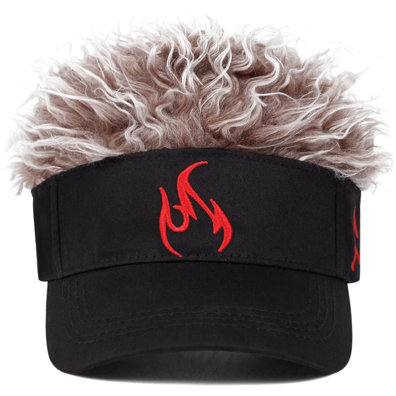 1pc Fashion Baseball Hat Flame Embroidery Street HipHop Skateboard Hat Outdoor Adjustable Decorative Sunshade Hat Unisex Wig Hat