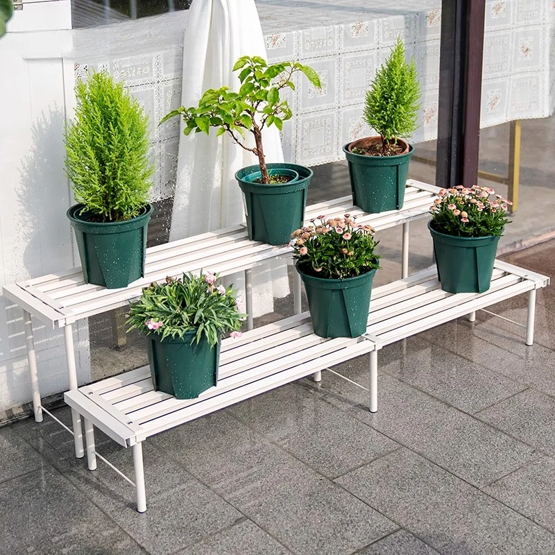 Rust-Proof Aluminum Tiered Plant Stand Multi-Level Outdoor Flower Shelf for Succulents Balcony Durable Metal Garden Storage Rack