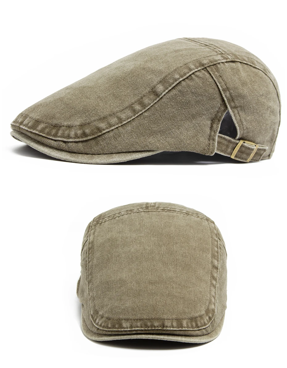 Neue Vintage Baumwolle Baskenmütze Männer Frauen Mode Flache Schirmmütze Casual Herbst Berets Retro Hut Newsboy Sommer Unisex Einstellbar – Detail 9