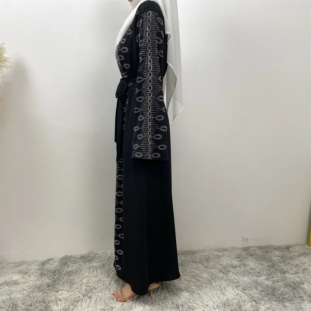 Diamond Tie Up Cardigan met zak, islamitische Marokkaanse jurk, Midden-Oosten, Ramadan, Marokko, Dubai, Arabisch, Luxe mode, Hot