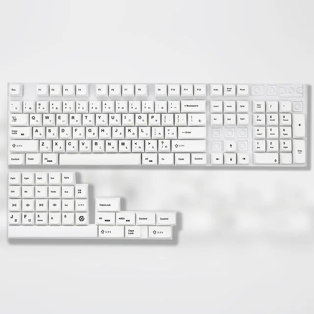 Gmk-ミニマリストオールホワイトキー,xdaプロファイル,日本語,Pbt,昇華,1.75u,2u shift,xkスイッチ用,135キー