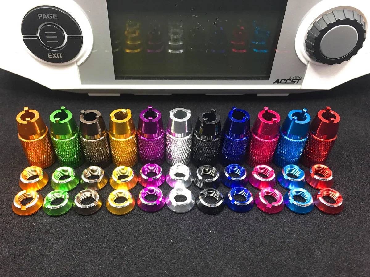 Radio Anodized Aluminum Switch Nuts (8 Pack) for Radiomaster TX16S / Jumper T-lite / FrSky Taranis Radio Controller