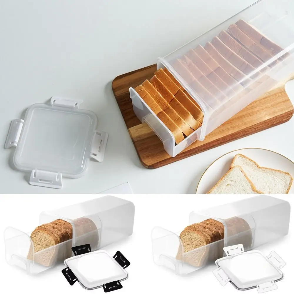 Plastic Bread Preservation Box with Sealing Lid sealed Loaf Container Practical Airtight Toast Storage Box Multigrain