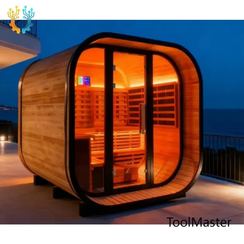 【2026】Outdoor Solid Wood Eco-Friendly 4-6 Person Far-Infrared Square Dry Sauna Barrel Wireless Control System 2-Year Warranty