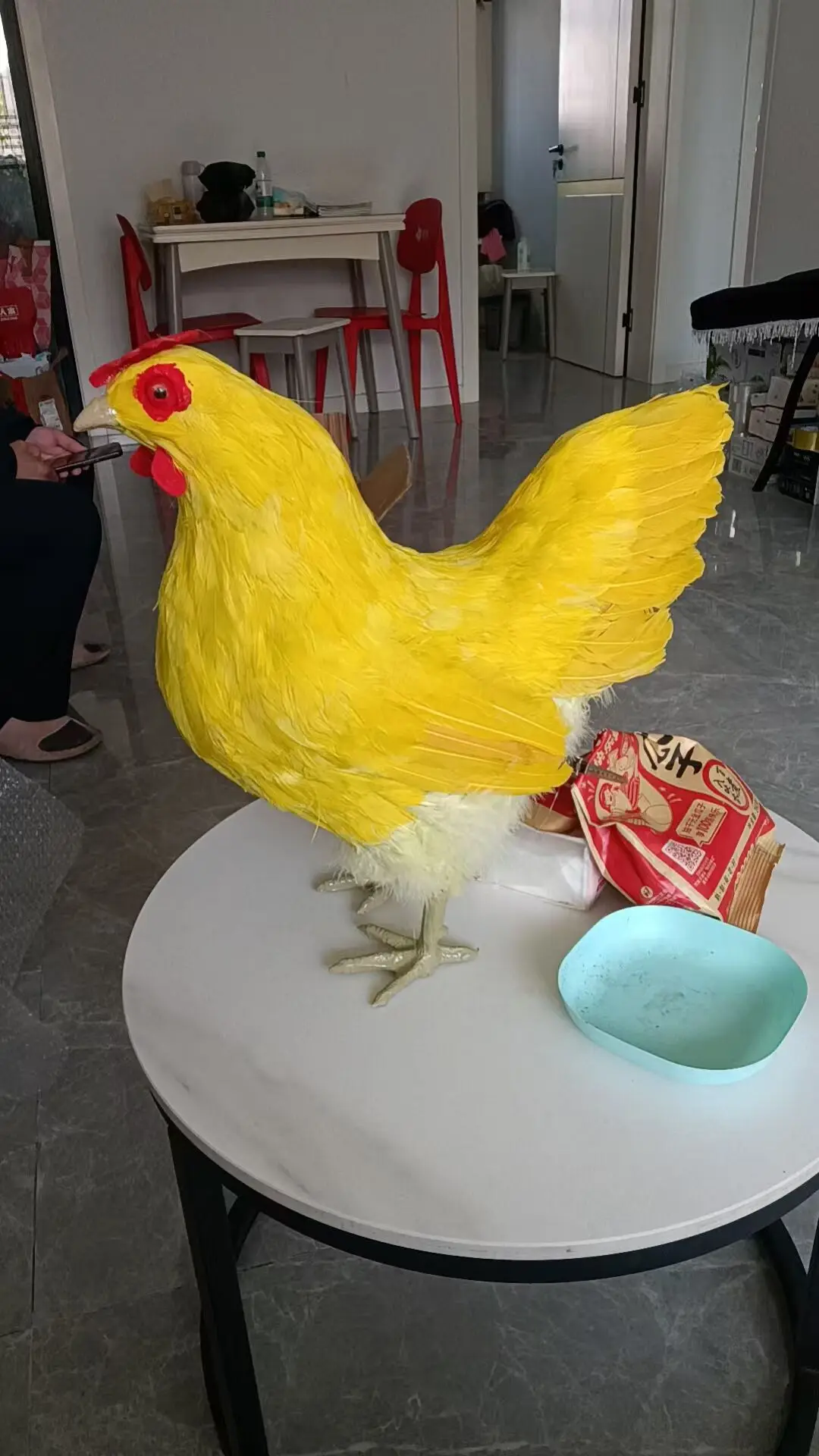 big simulation beautiful yellow chicken model foam and feather chick decoration gift about 38cm xf2829