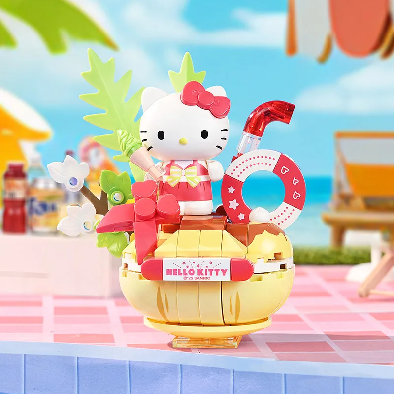 

Чудесные блоки-конструкторы Keeppley Sanrio: Серия «Летняя вечеринка» — Украшение Куроми, подарок Hello Kitty