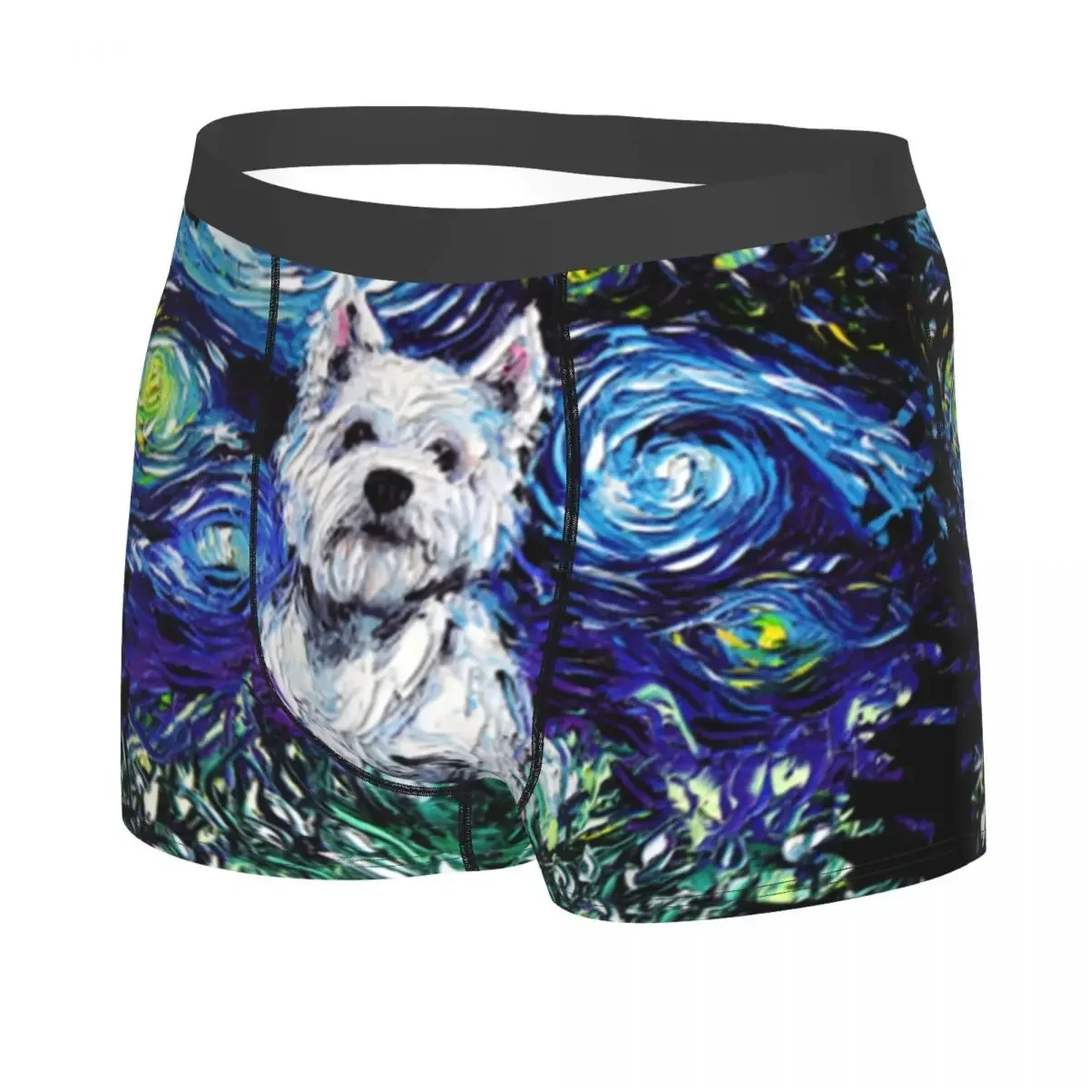 Custom Westie Night Boxers Shorts Mens West Highland White Terrier Dog Briefs Underwear Fashion Underpants