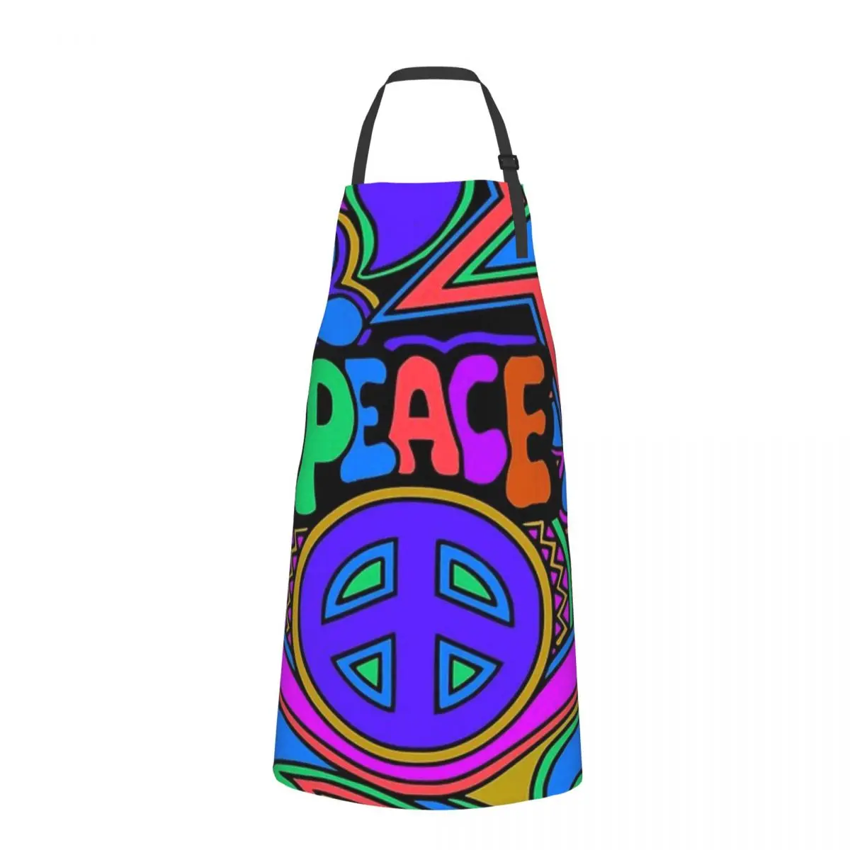 Peace And Love Flowers  Durable Waterproof Apron with Pockets - Perfect for Adults, Ideal for Cooking, BBQ, and Gardening